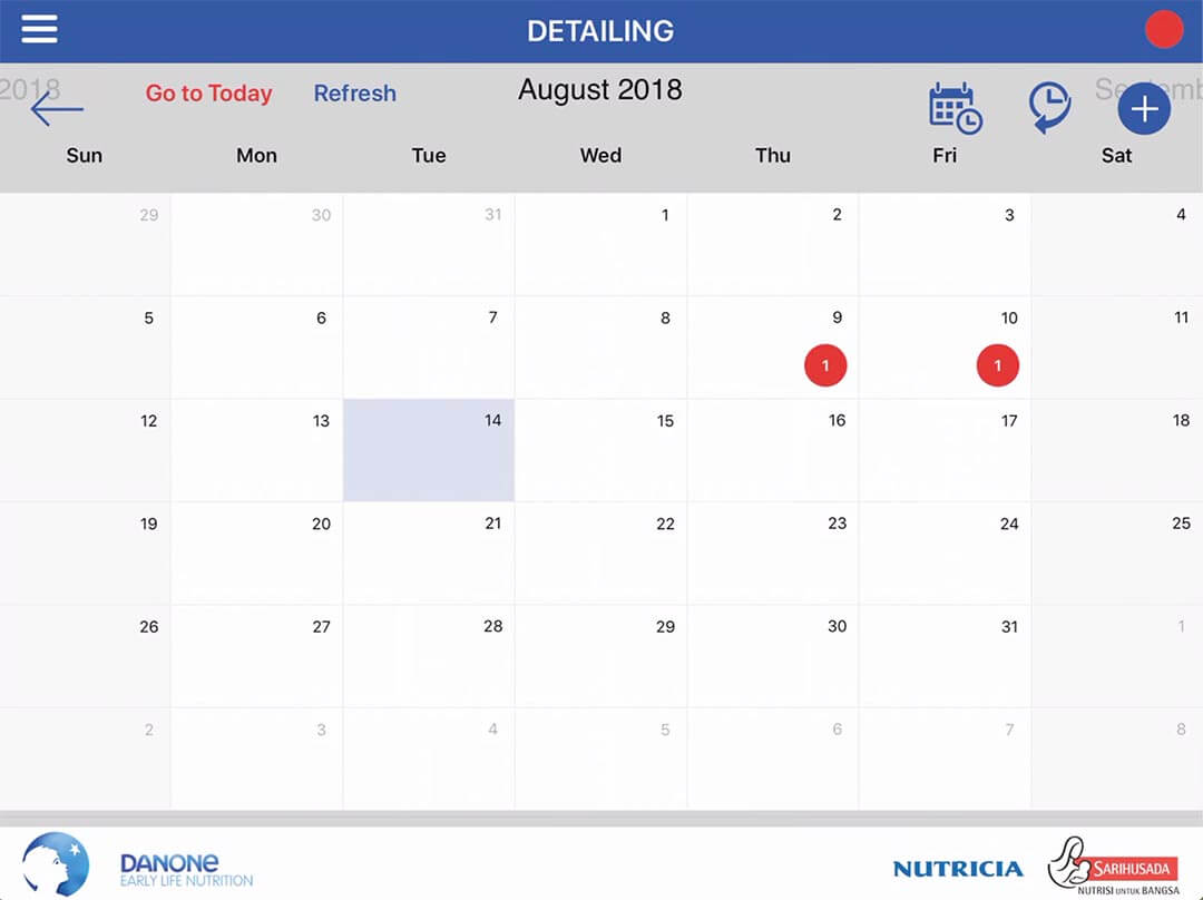 danone prime calendar callplan