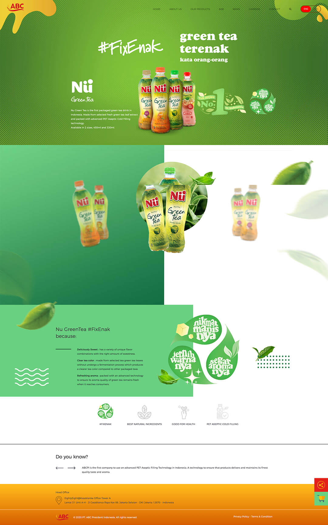 abc president product item nu green tea